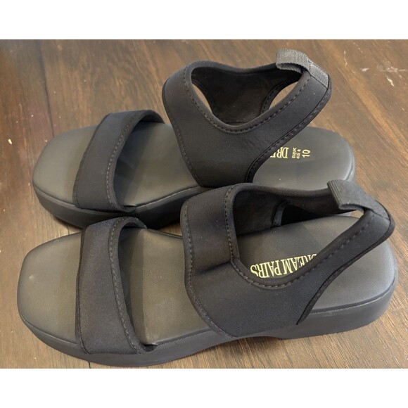 Dream Pairs sandals women Sz 10 Black Wedge Chunky Platform Stretch J3YHWCCV - Picture 1 of 11